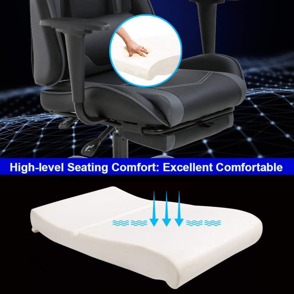 High-Back Ergonomic Gaming Chair with Lumbar Support – Reclining PC Office Chair with Headrest & 250 lb Capacity