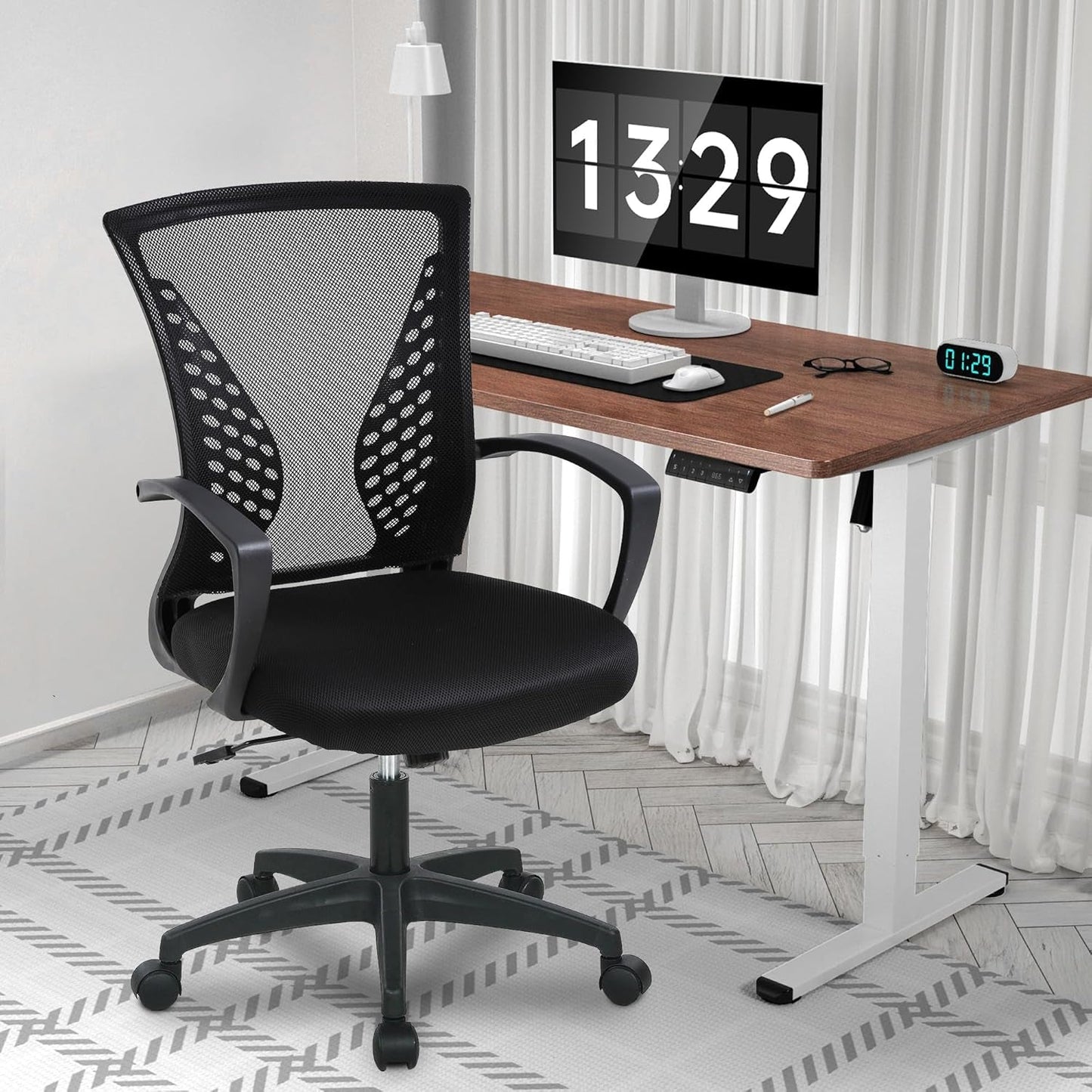 Ergonomic Mesh Office Gaming Chair – Adjustable Lumbar Support, 360° Swivel, Breathable Backrest, Height Adjustable, BIFMA Certified, Easy Assembly