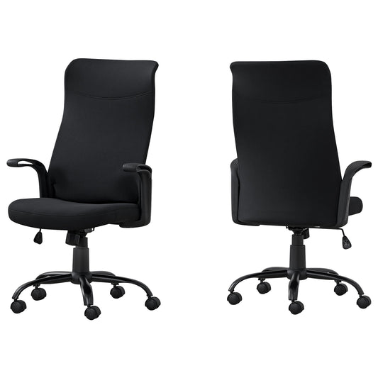 Ergonomic High Back Office Chair – Black Fabric, Multi-Position Recline with 360° Swivel