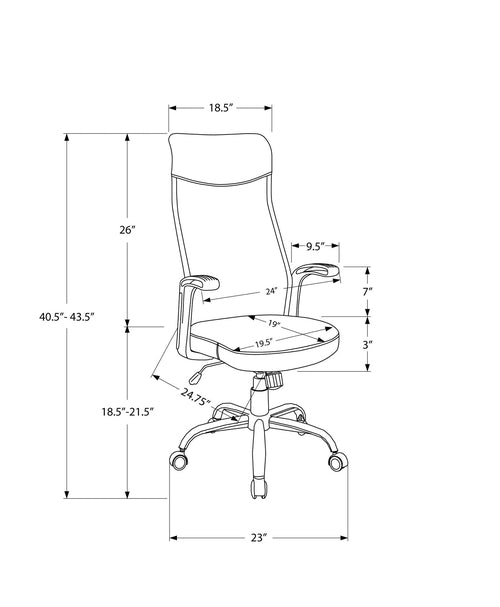 Ergonomic High Back Office Chair – Black Fabric, Multi-Position Recline with 360° Swivel
