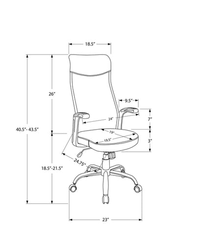 Ergonomic High Back Office Chair – Black Fabric, Multi-Position Recline with 360° Swivel