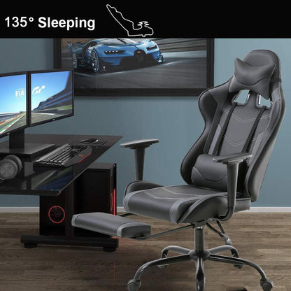 High-Back Ergonomic Gaming Chair with Lumbar Support – Reclining PC Office Chair with Headrest & 250 lb Capacity
