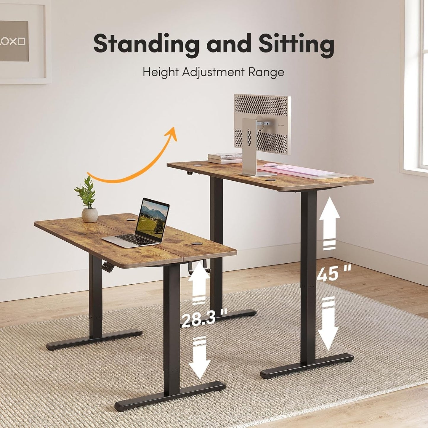 Electric Standing Desk Adjustable Height, 48 X 24 Inch Sit and Stand