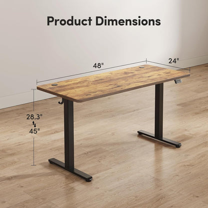 Electric Standing Desk Adjustable Height, 48 X 24 Inch Sit and Stand
