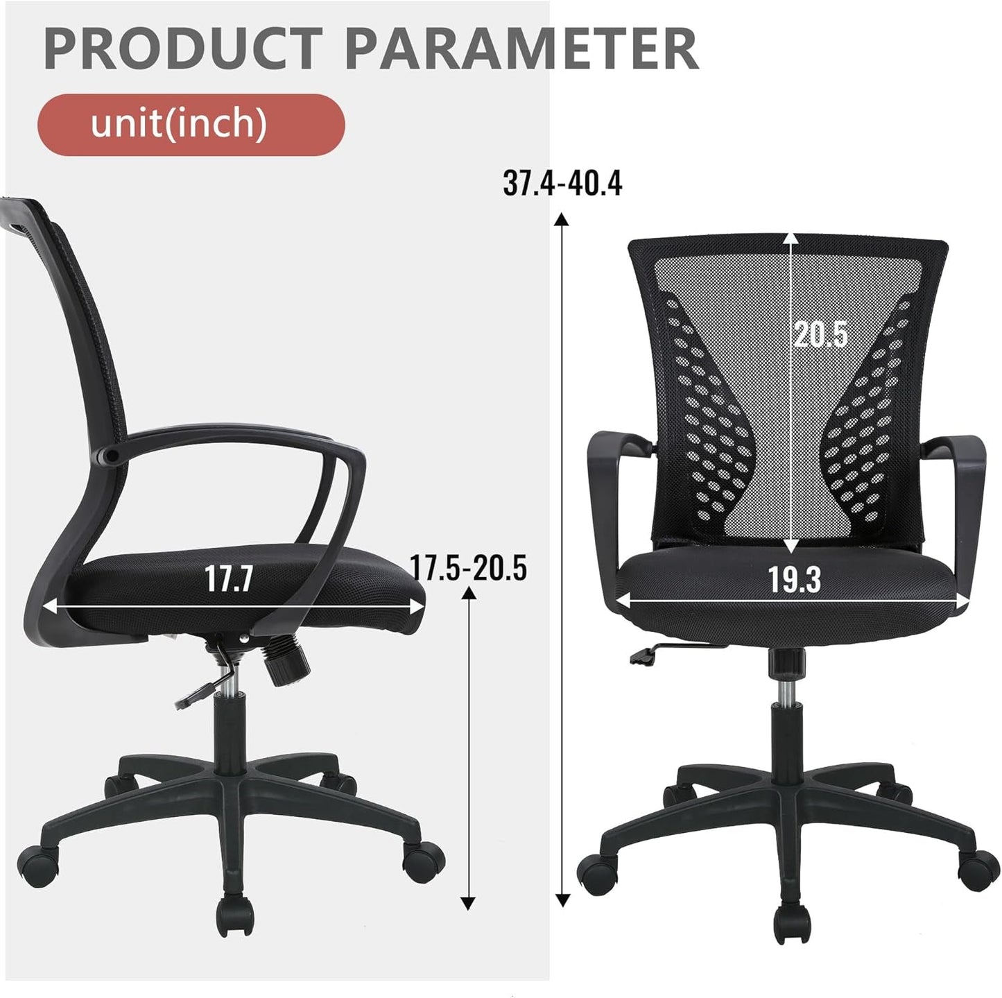 Ergonomic Mesh Office Gaming Chair – Adjustable Lumbar Support, 360° Swivel, Breathable Backrest, Height Adjustable, BIFMA Certified, Easy Assembly